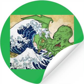 Discover The Great Wave off Octopus Stickers