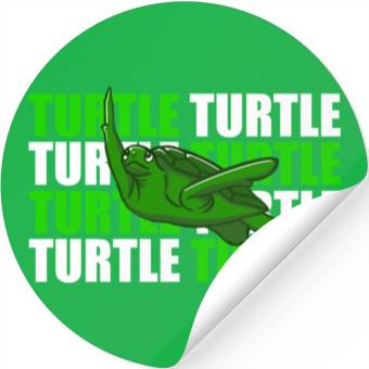 Discover Turtle illustration green Stickers