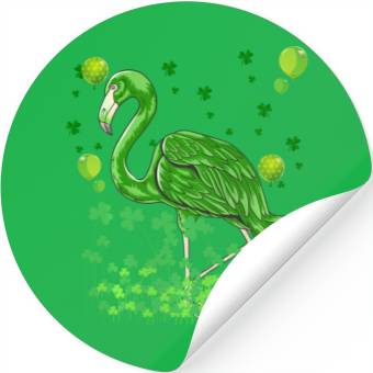 Discover Flamingo Lovers Green Saint Patrick Stickers