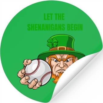 Discover Let The Shenanigans Begin Baseball St Patrick's Da Stickers