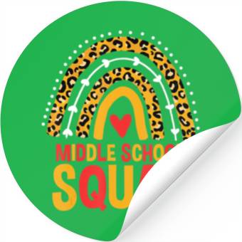 Discover Back To School Leopard Middle School Squad Stickers