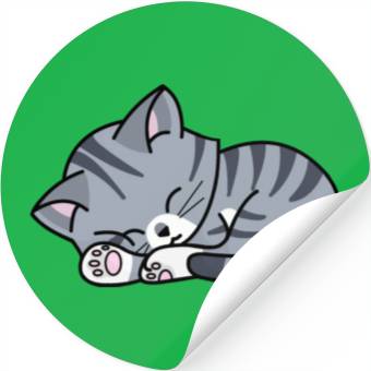 Discover Grey Tabby Sleeping Stickers