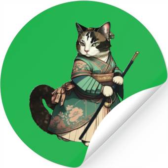 Discover Cat Dressed as Mulan Stickers