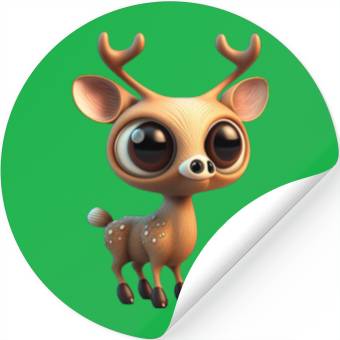 Discover Cute deer cartoon character Stickers