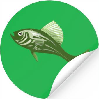 Discover green fish Stickers