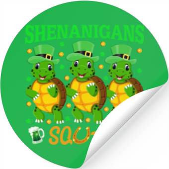 Discover Shenanigans Squad St. Patrick’s Day Cute Turtle Stickers