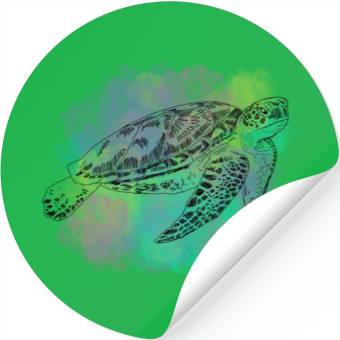 Discover turtle watercolor Stickers