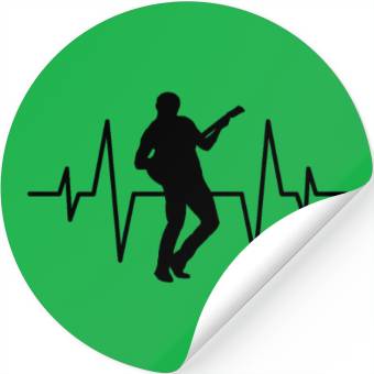 Discover guitar player heartbeat Stickers