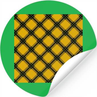 Discover Tartan Touch A Yellow and Black Pattern Stickers