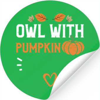 Discover Owl With Pumpkin - Pumpkin Stickers