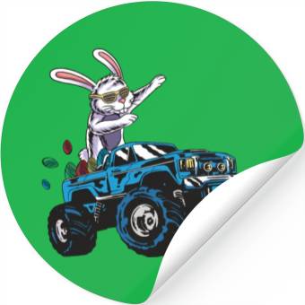 Discover Happy Easter Motif Easter Eggs Funny Easter Bunny Stickers