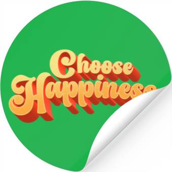 Discover Choose Happiness Typography Stickers