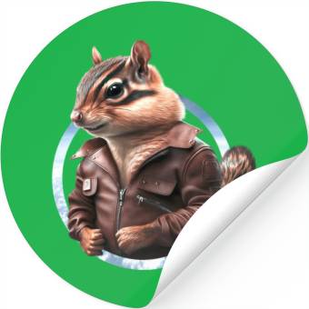 Discover Chipmunk flight captain leather jacket pilot Stickers