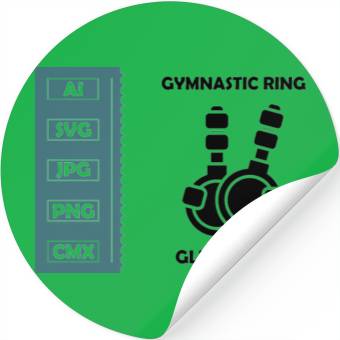 Discover Gymnastic ring Vector Glyph Icon Stickers