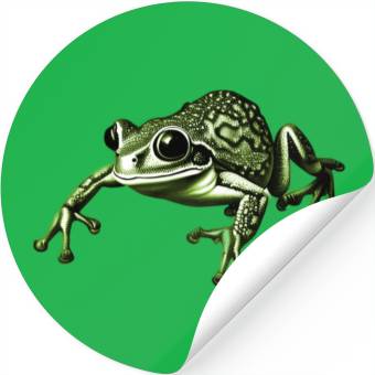 Discover cute frog green Stickers