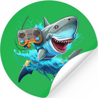 Discover shark game ps 5 Stickers