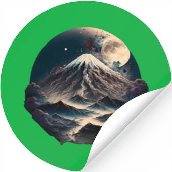Discover Fuji moon light. Stickers