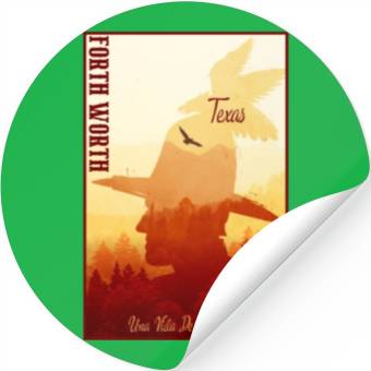 Discover Forth worth Texas wild west town Stickers