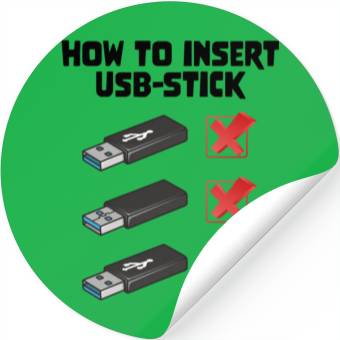 Discover How To Insert USB Stick Funny Programmer Meme Stickers