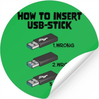 Discover How To Insert USB Stick Funny Programmer Meme Stickers