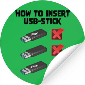 Discover How To Insert USB Stick Funny Programmer Meme Stickers