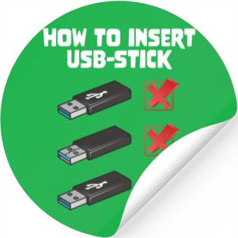 Discover How To Insert USB Stick Funny Programmer Meme Stickers