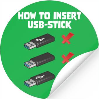 Discover How To Insert USB Stick Funny Programmer Meme Stickers