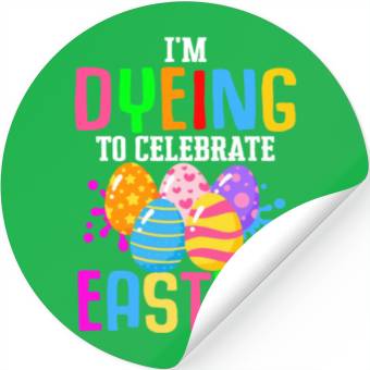 Discover Easter Colorful Egg Dye Rabbit Egg Hunt Stickers