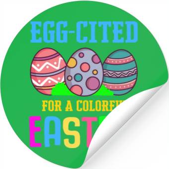 Discover Easter Colorful Egg Dye Rabbit Egg Hunt Stickers