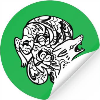 Discover Flower Wolf Stickers