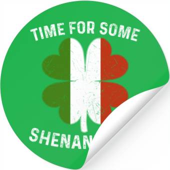 Discover St. Patrick's Time For Some Shenanigans Clover Stickers