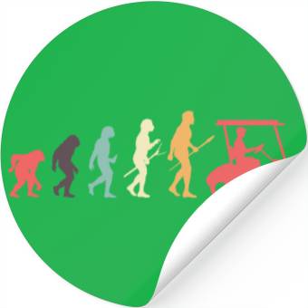 Discover Golf Retro Vintage Golfer Evolution Stickers