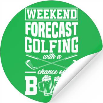 Discover Golf Weekend Beer Drinking Golf Playing Stickers
