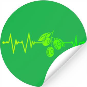 Discover Green Olive Heartbeat Stickers