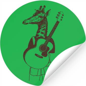 Discover Giraffe Playing Guitar Stickers