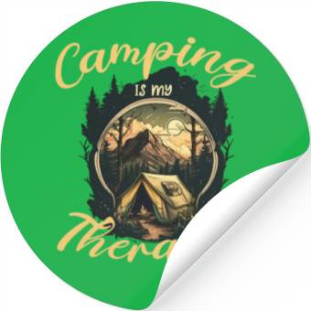 Discover camping is my therapy Stickers