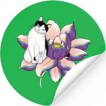 Discover Lotus Cat Stickers