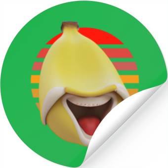 Discover Funny banana at sunset Stickers