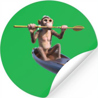 Discover Monkey in a kayak Stickers