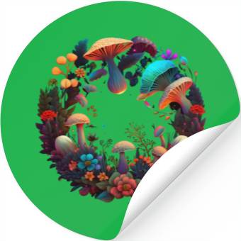Discover psychedelic art trippy patterns mushroom Stickers