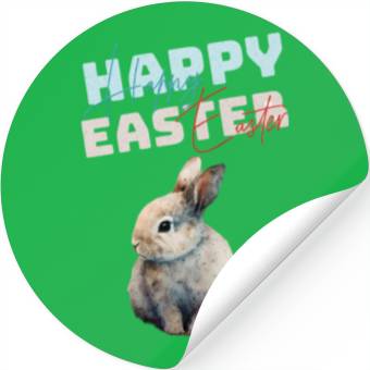 Discover Funny Cute Happy Easter Bunny Stickers
