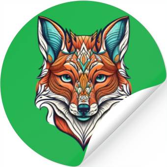 Discover Fox Face Stickers