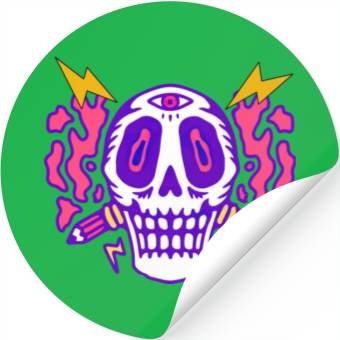 Discover Psychedelic Skull Head Stickers