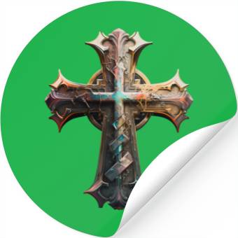 Discover Jesus Cross Painting Stickers