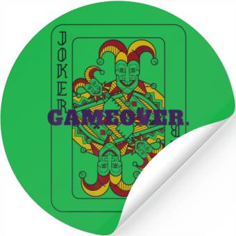 Discover GAME OVER Joker Playing Card Stickers