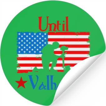 Discover Until Valhalla - Us Flag Stickers