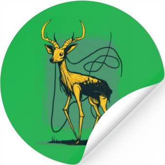 Discover Yellow Deer 2 Stickers