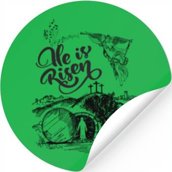 Discover He Is Risen- Black Drawing Angel HD Stickers