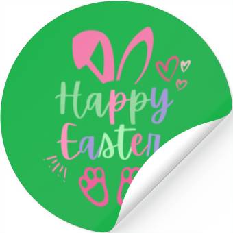 Discover Happy Easter Cute Bunny Rabbit Face Funny Easter W Stickers