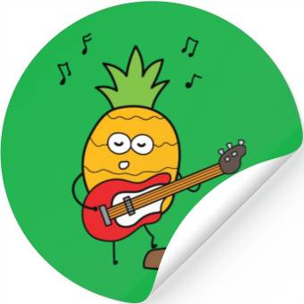 Discover Funny Pineapple Playing Guitar Stickers